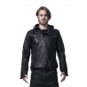HOODIE LEATHER JACKET